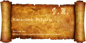 Vanicsek Mihály névjegykártya