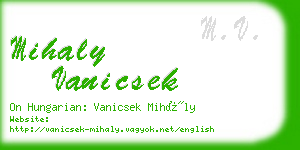 mihaly vanicsek business card
